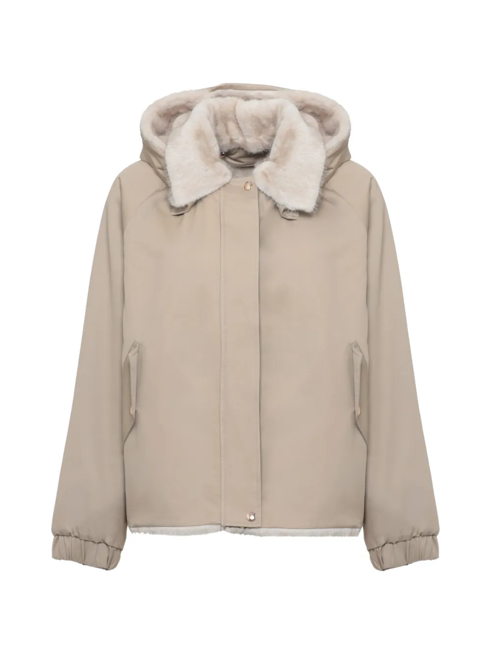 BULLY faux-fur trim hooded coat - Tons neutres BULLY faux-fur trim hooded coat - Tons neutres