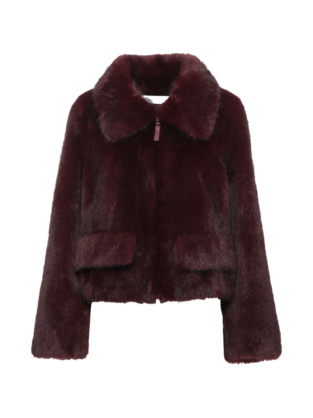 BULLY faux-fur flap-pocket jacket Rood