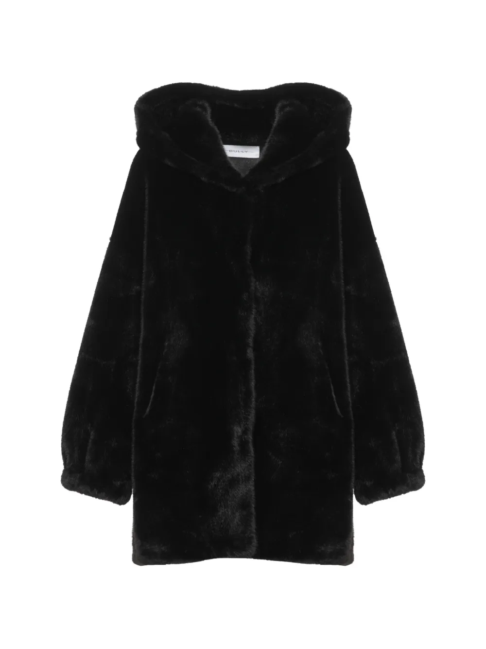 BULLY faux-fur hooded coat Zwart