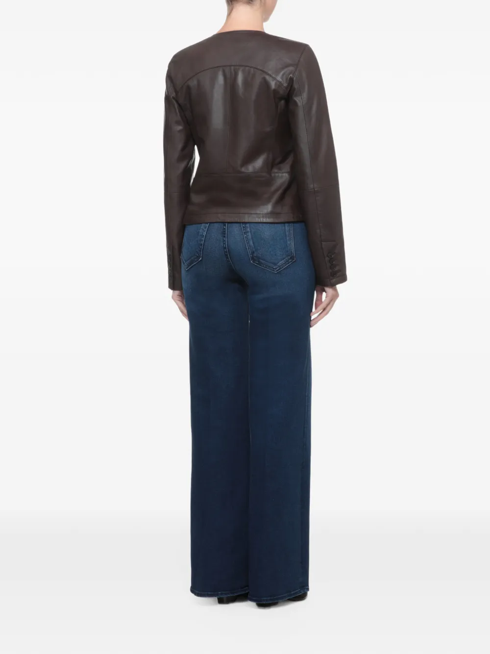 BULLY button-fastening leather jacket Bruin