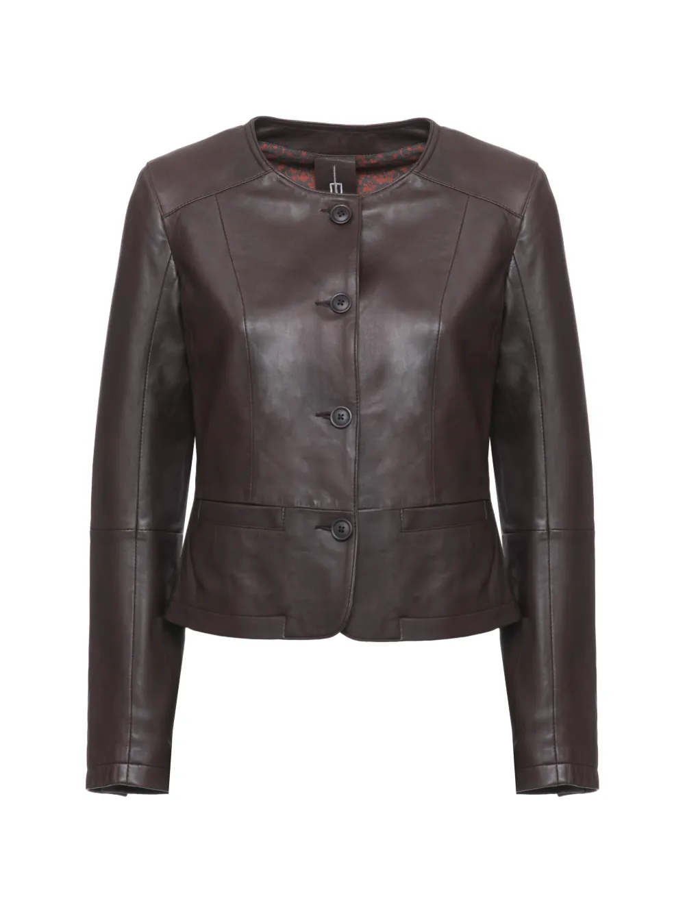 BULLY button-fastening leather jacket Bruin