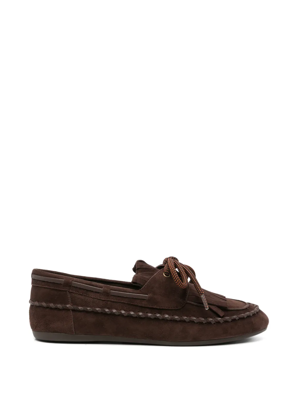 TORAL SHOES Mocassini Brielle con frange - Marrone
