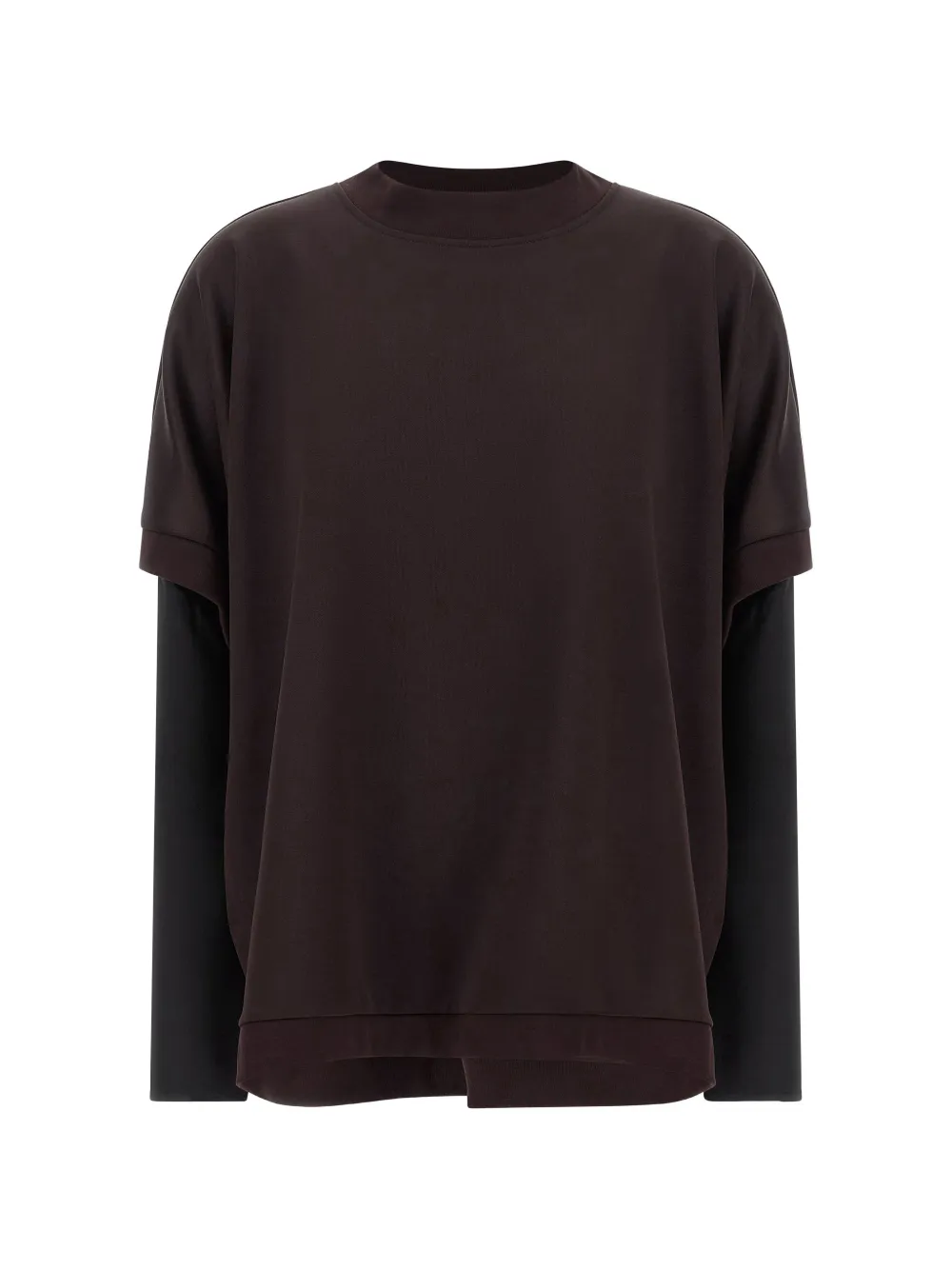 DI.LA3 PARI' Manicotti double-layer silk-sleeve sweatshirt - Violett