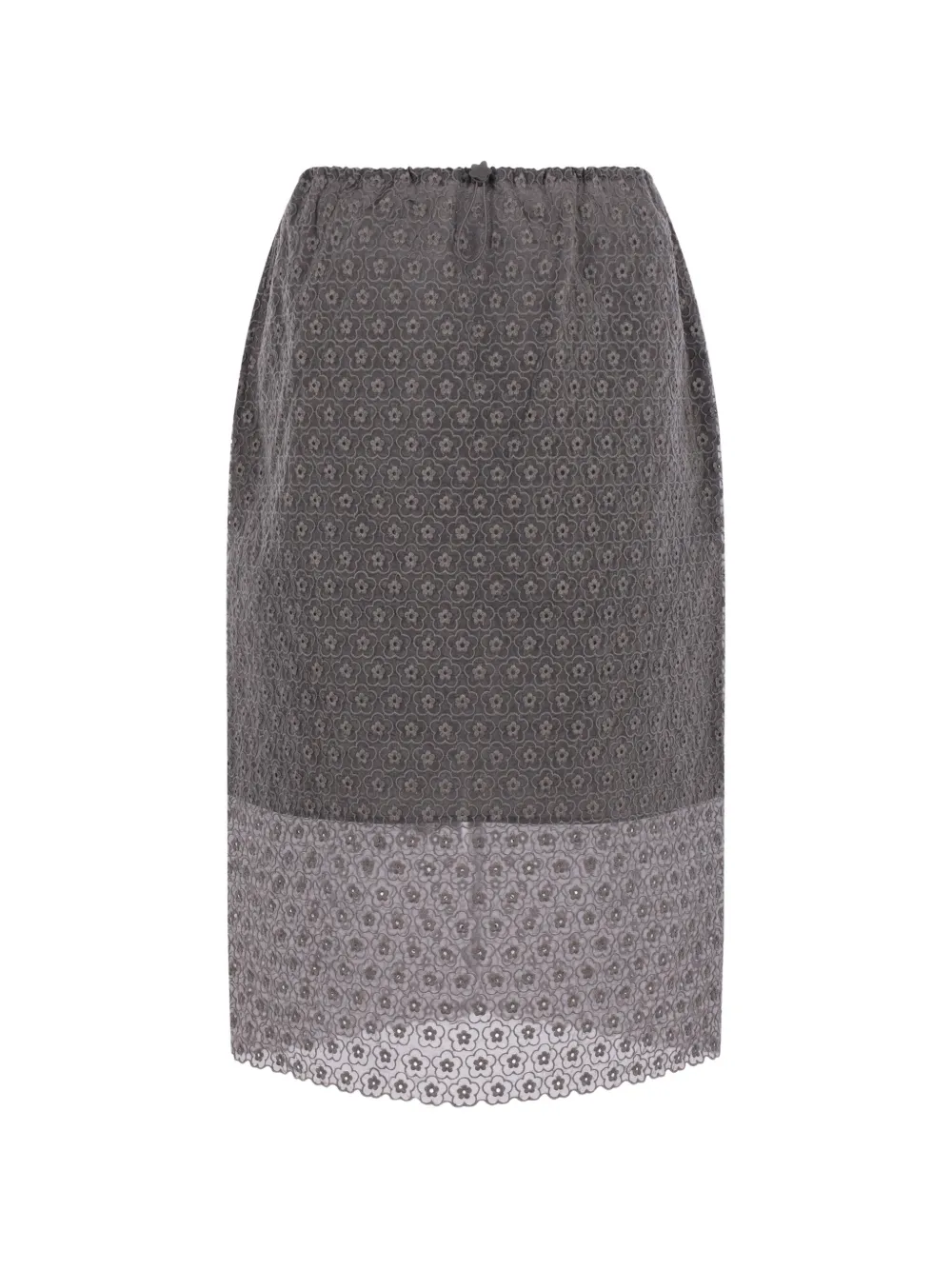 Cecilie Bahnsen Bria floral-embroidered drawstring midi skirt - Grigio