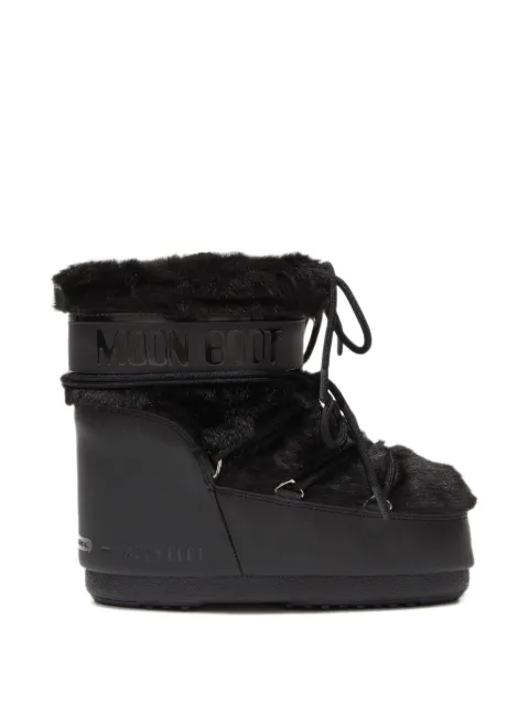 Moon Boot Icon Low black faux-fur boots