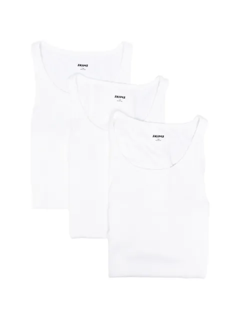 Skims ribbed-knit tank tops (set of three)