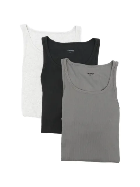 Skims ribbed-knit tank tops (set of three)