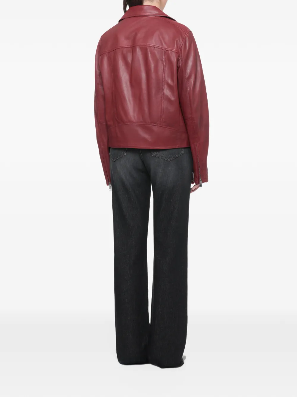 BULLY biker leather jacket Rood