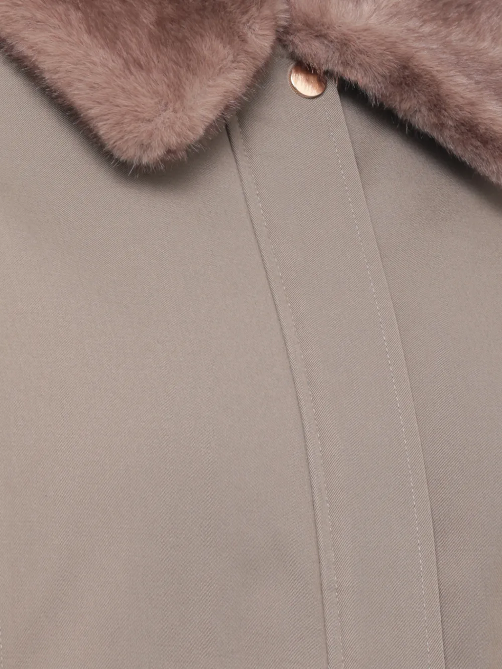 BULLY faux-fur collar zip-up jacket Beige