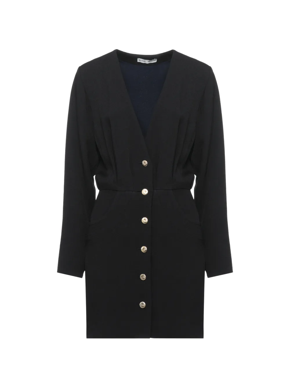 Blazé Milano Luna Friesian button-down mini dress - Black