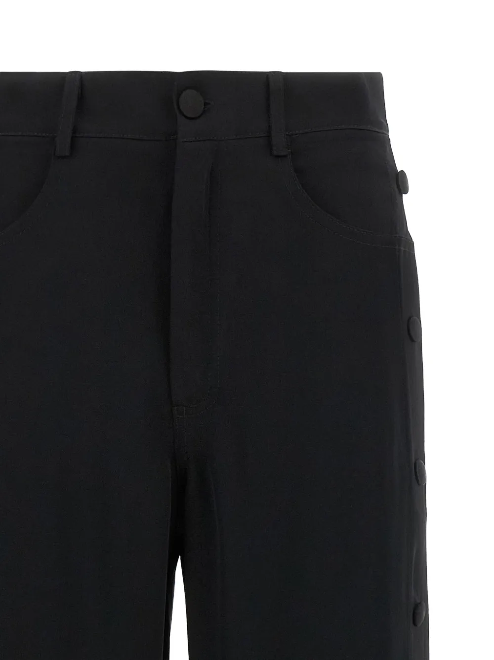 DI.LA3 PARI' button-detail wide-leg trousers Zwart