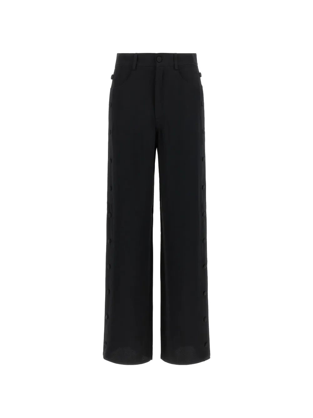 DI.LA3 PARI' button-detail wide-leg trousers Zwart
