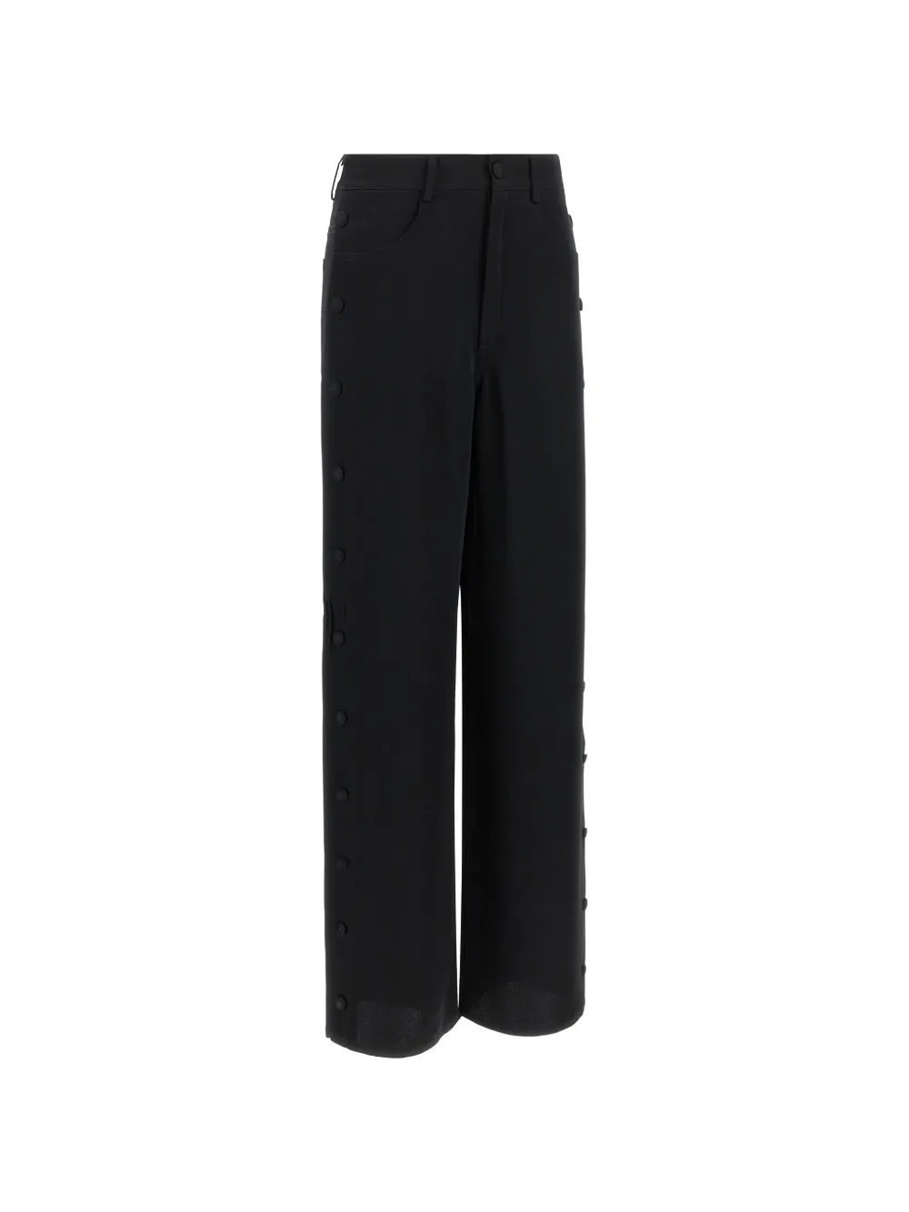 DI.LA3 PARI' button-detail wide-leg trousers Zwart