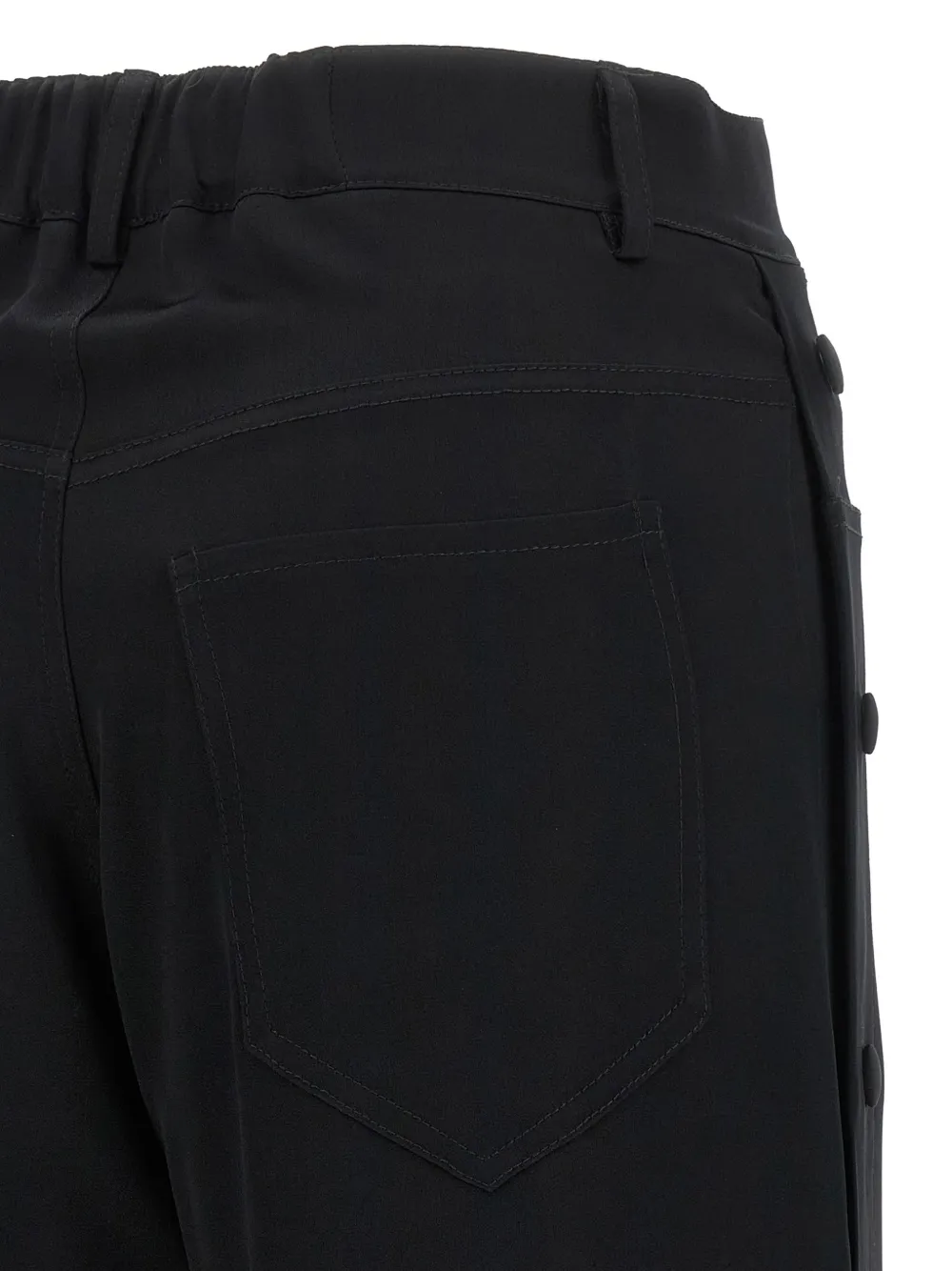DI.LA3 PARI' button-detail wide-leg trousers Zwart