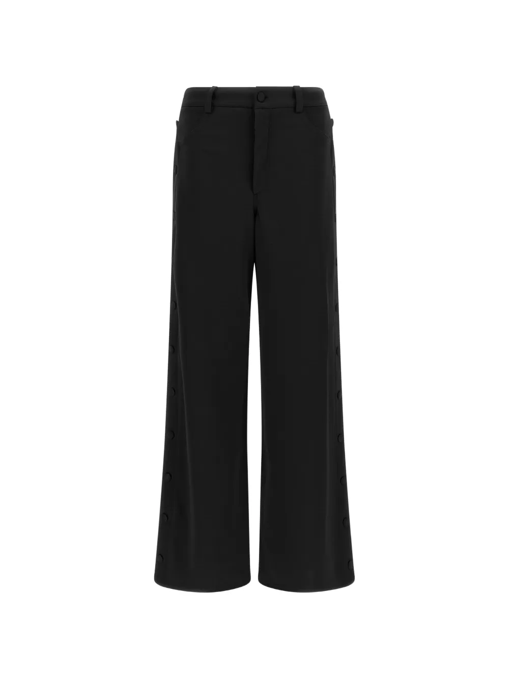 DI.LA3 PARI' button-detail wide-leg trousers Zwart