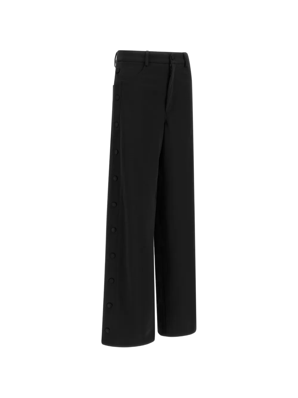 DI.LA3 PARI' button-detail wide-leg trousers Zwart