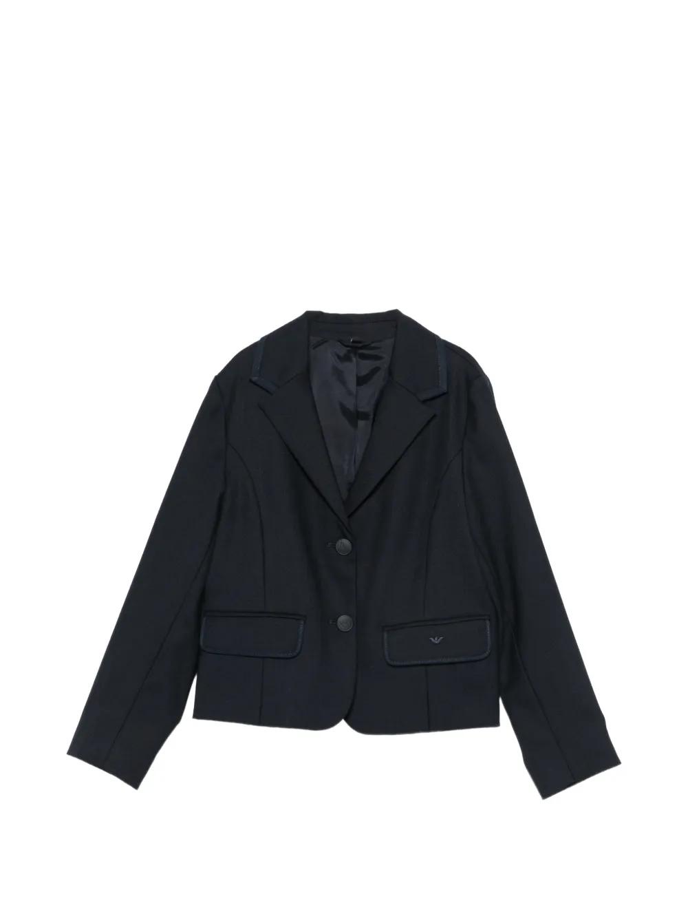 Emporio Armani Kids logo-embroidered single-breasted blazer - Nero