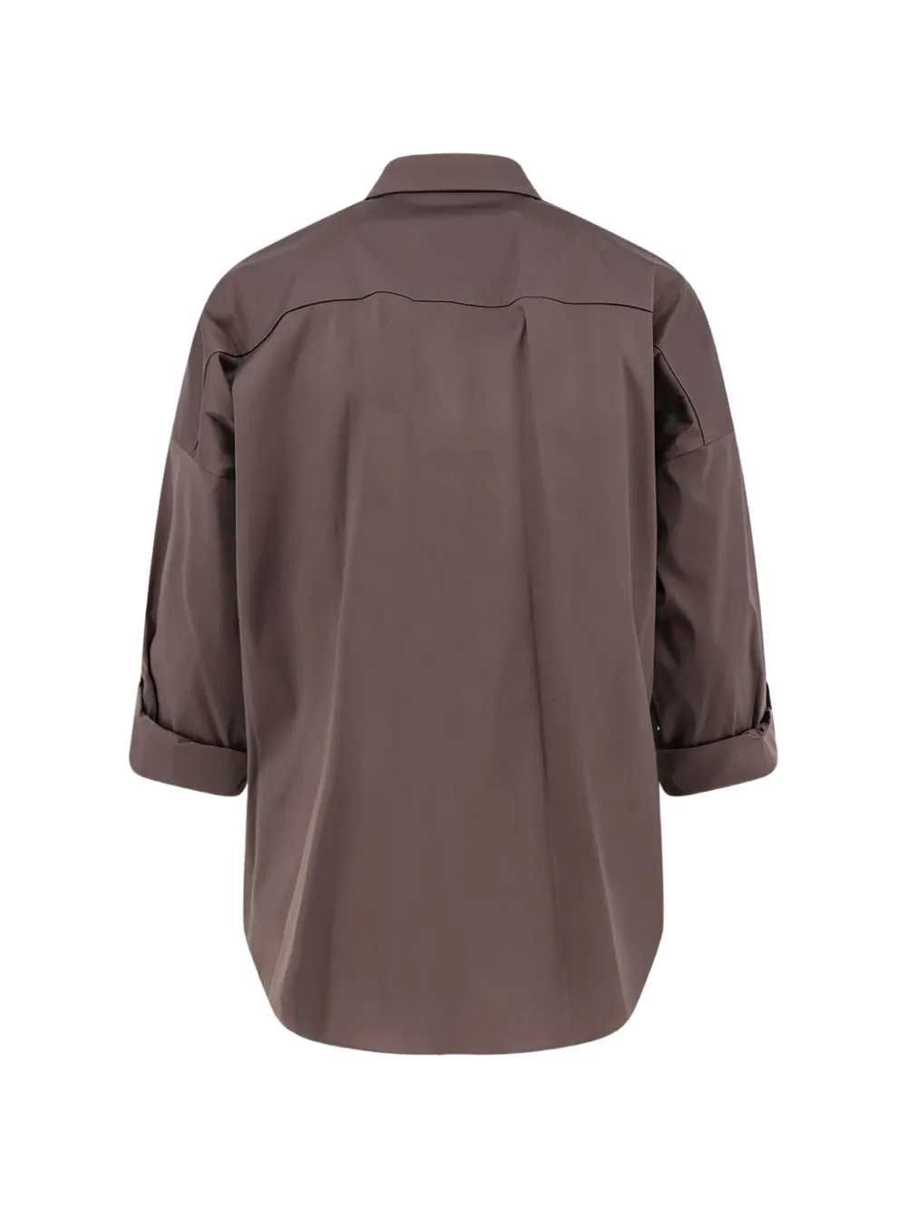 Brunello Cucinelli Monili-trim poplin shirt Bruin