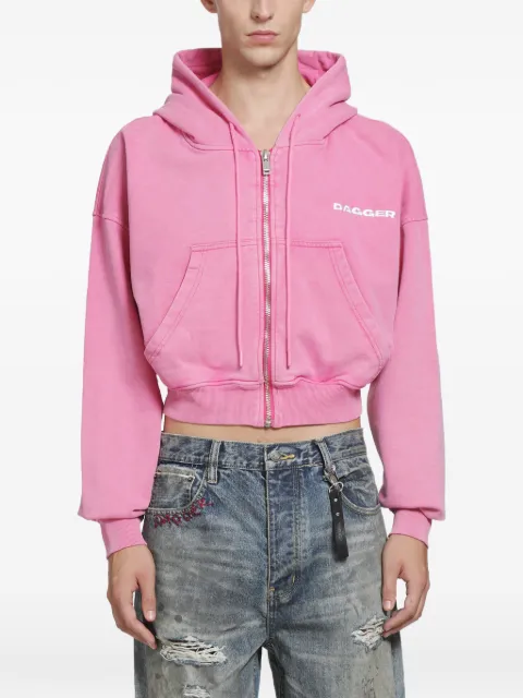 DAGGER logo-print cropped hoodie
