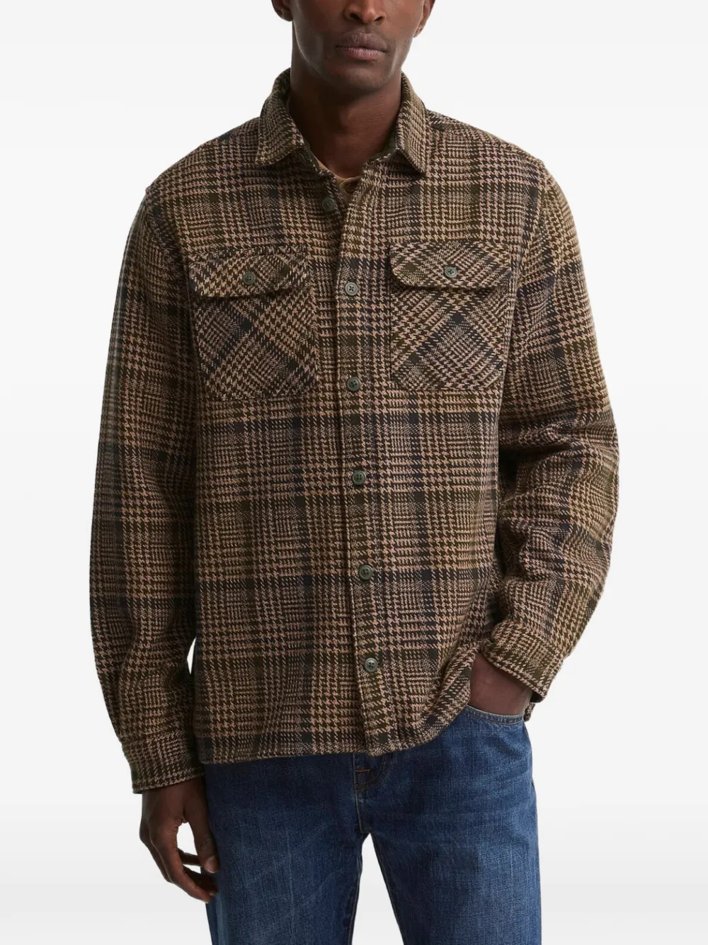 Barbour Millom relaxed houndstooth shirt Bruin