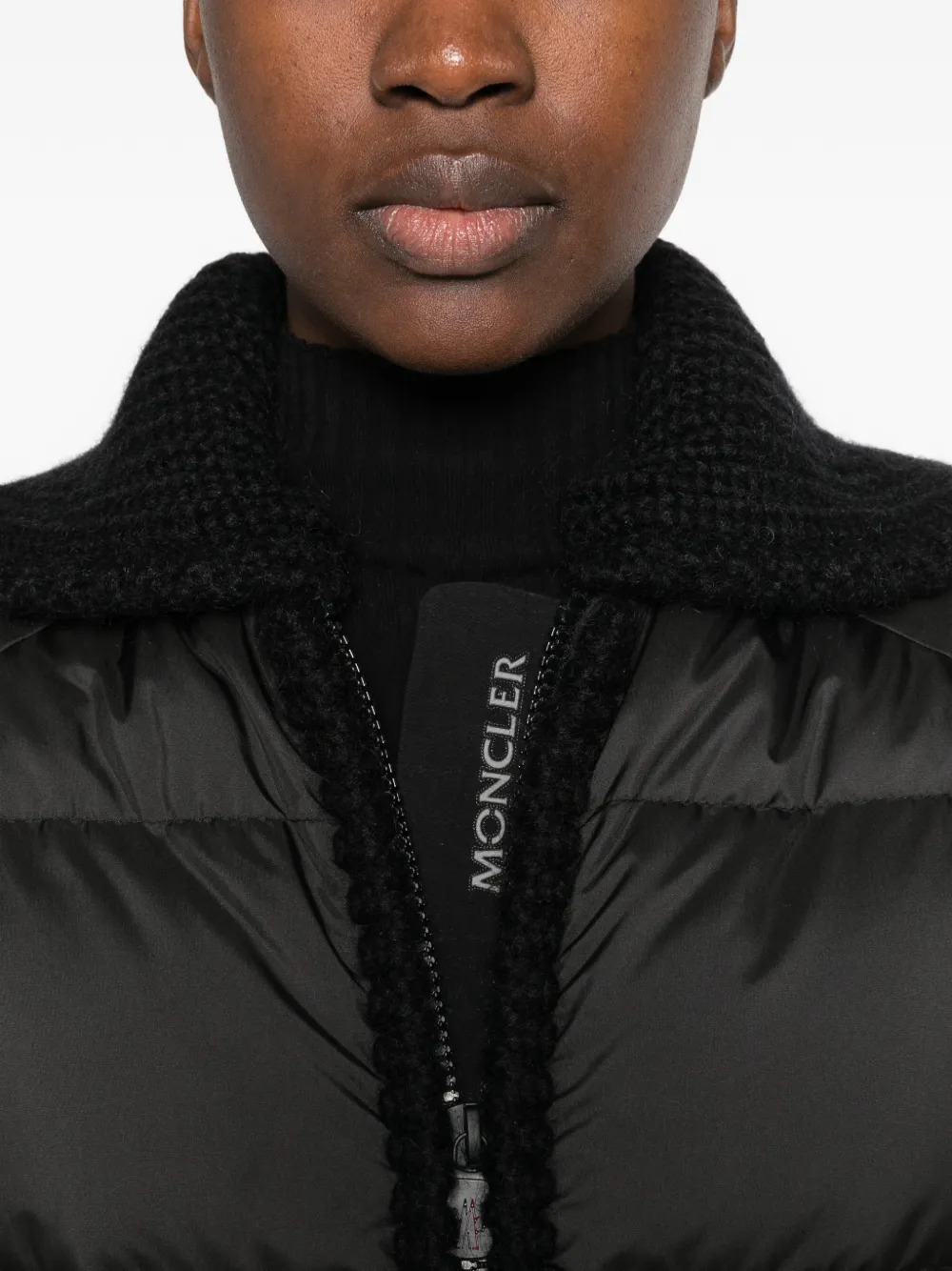 Moncler Grenoble Jolie quilted wool-trim puffer jacket Zwart