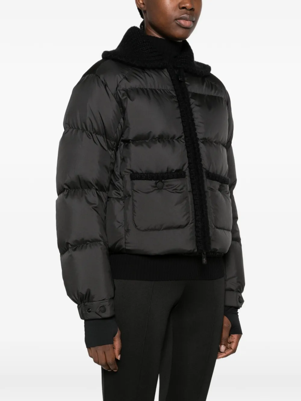 Moncler Grenoble Jolie quilted wool-trim puffer jacket Zwart