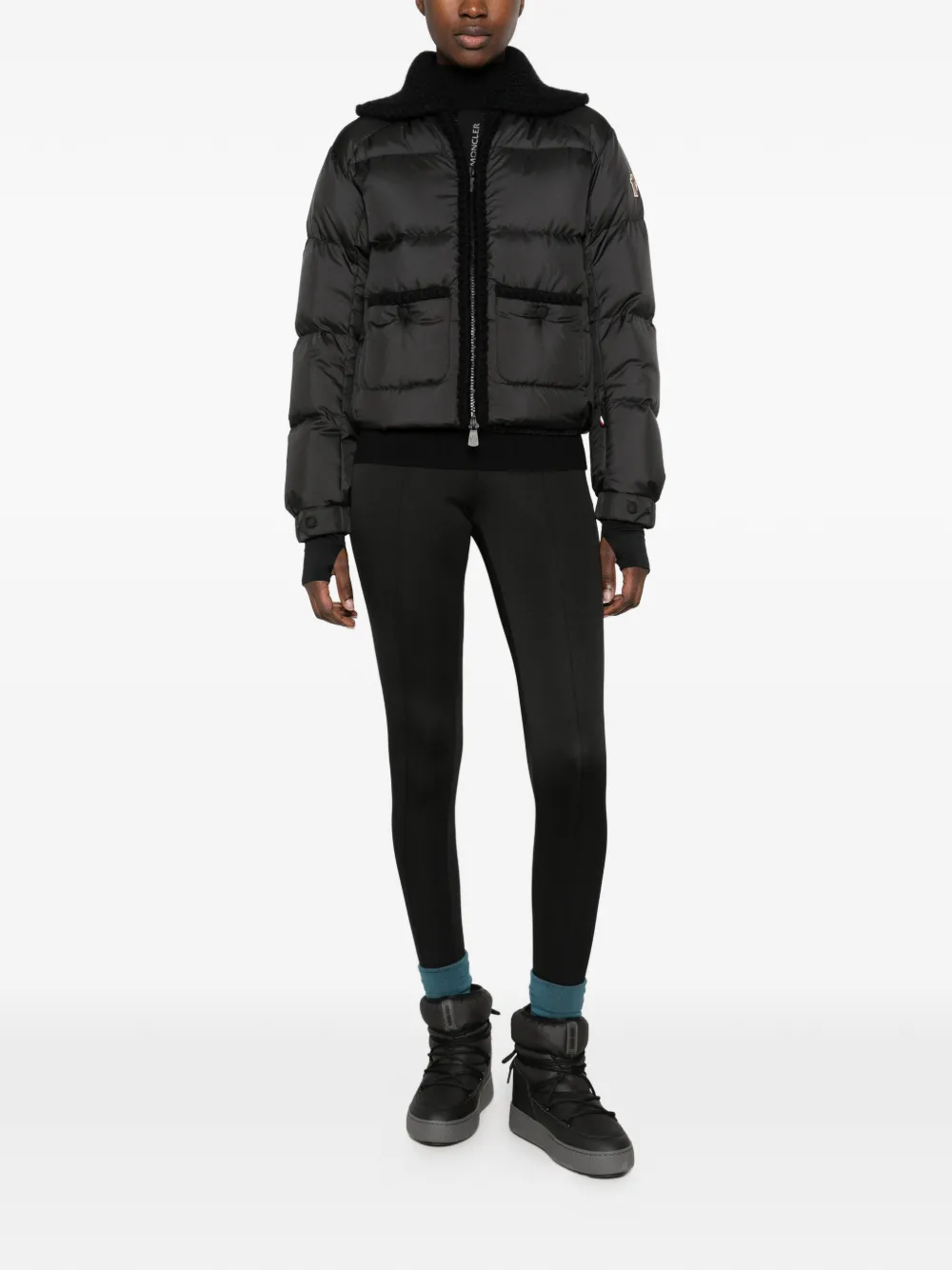 Moncler Grenoble Jolie quilted wool-trim puffer jacket Zwart