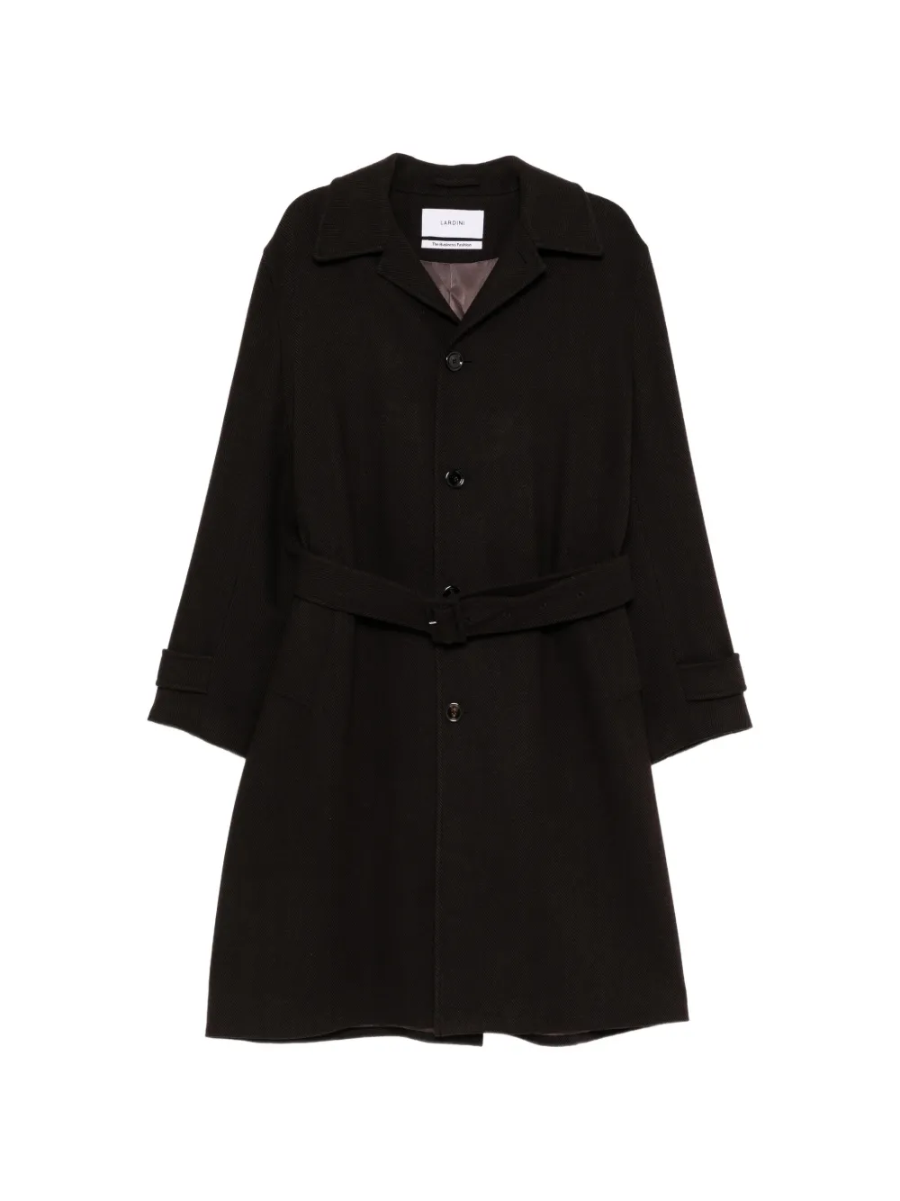 Lardini herringbone belted coat - Marrone