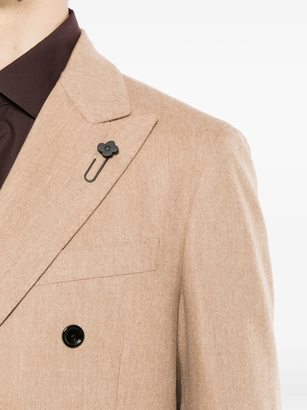 Lardini double-breasted peak-lapels blazer Beige
