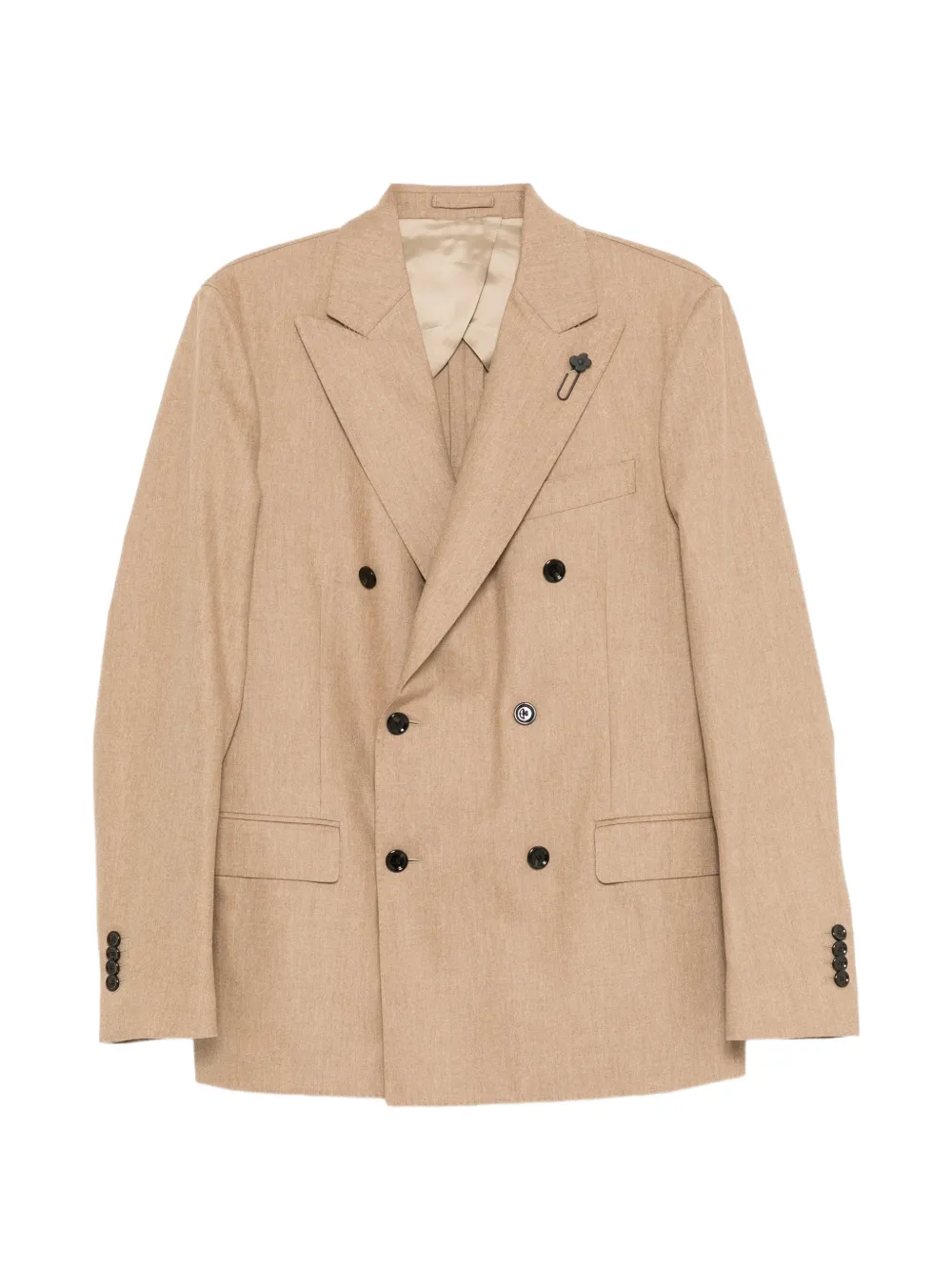Lardini double-breasted peak-lapels blazer - Toni neutri