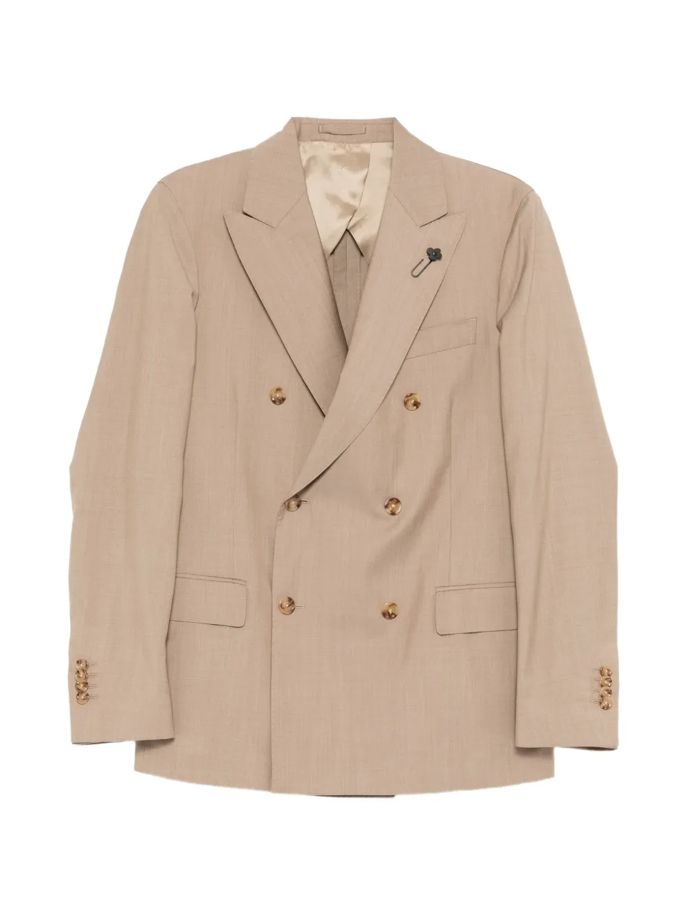 Lardini double-breasted peak-lapel suit - Toni neutri
