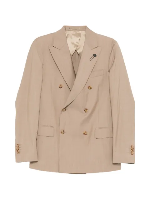 Lardini double-breasted peak-lapel suit