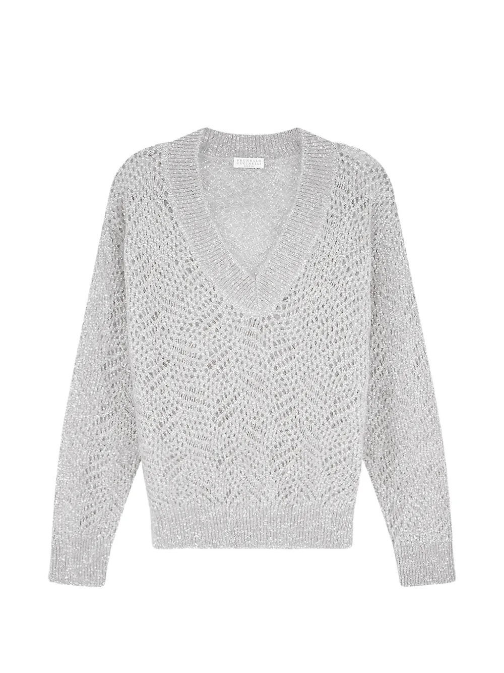 Brunello Cucinelli Dazzling sequin-embellished sweater Grijs