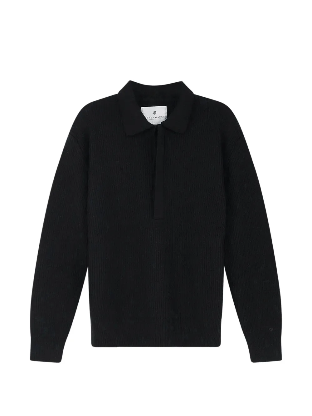 SEVEN GAUGE ribbed-knit polo shirt - Nero