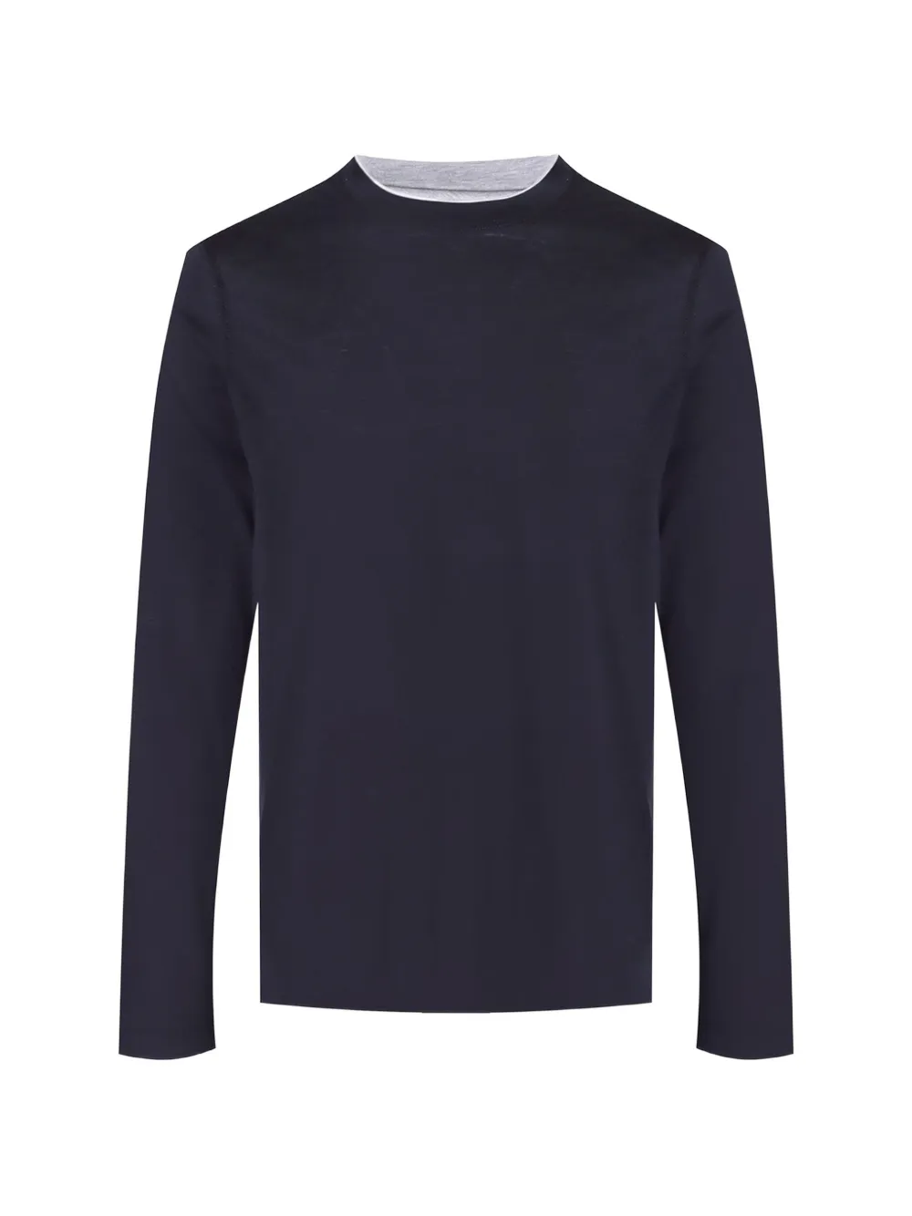Brunello Cucinelli long-sleeved crew-neck T-shirt - Blu