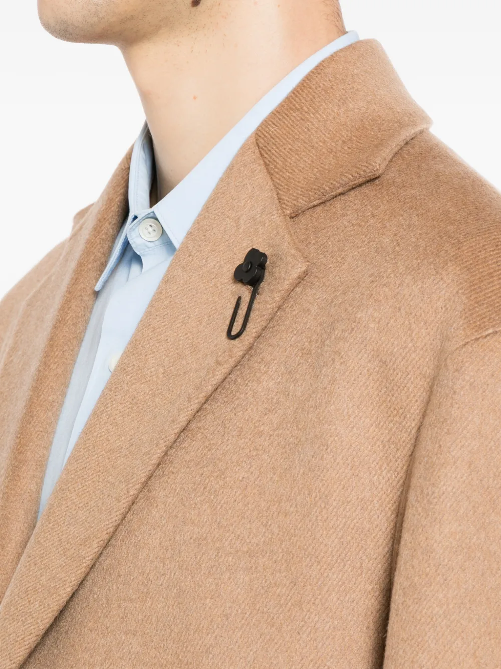 Lardini single-breasted notched-lapel coat Beige