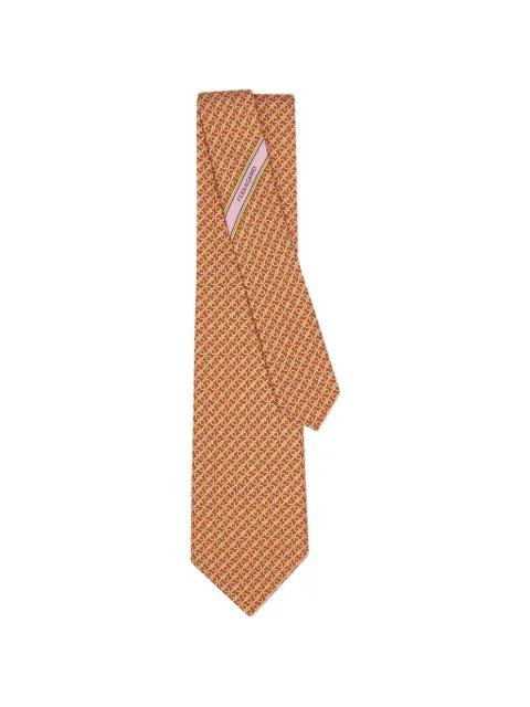 Ferragamo Gancini print silk tie