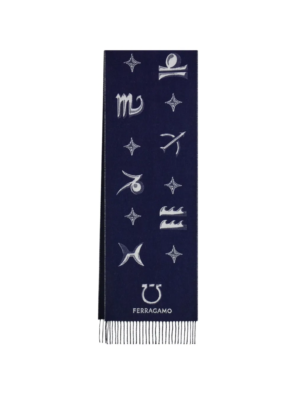 Ferragamo Horoscope print scarf - Blu