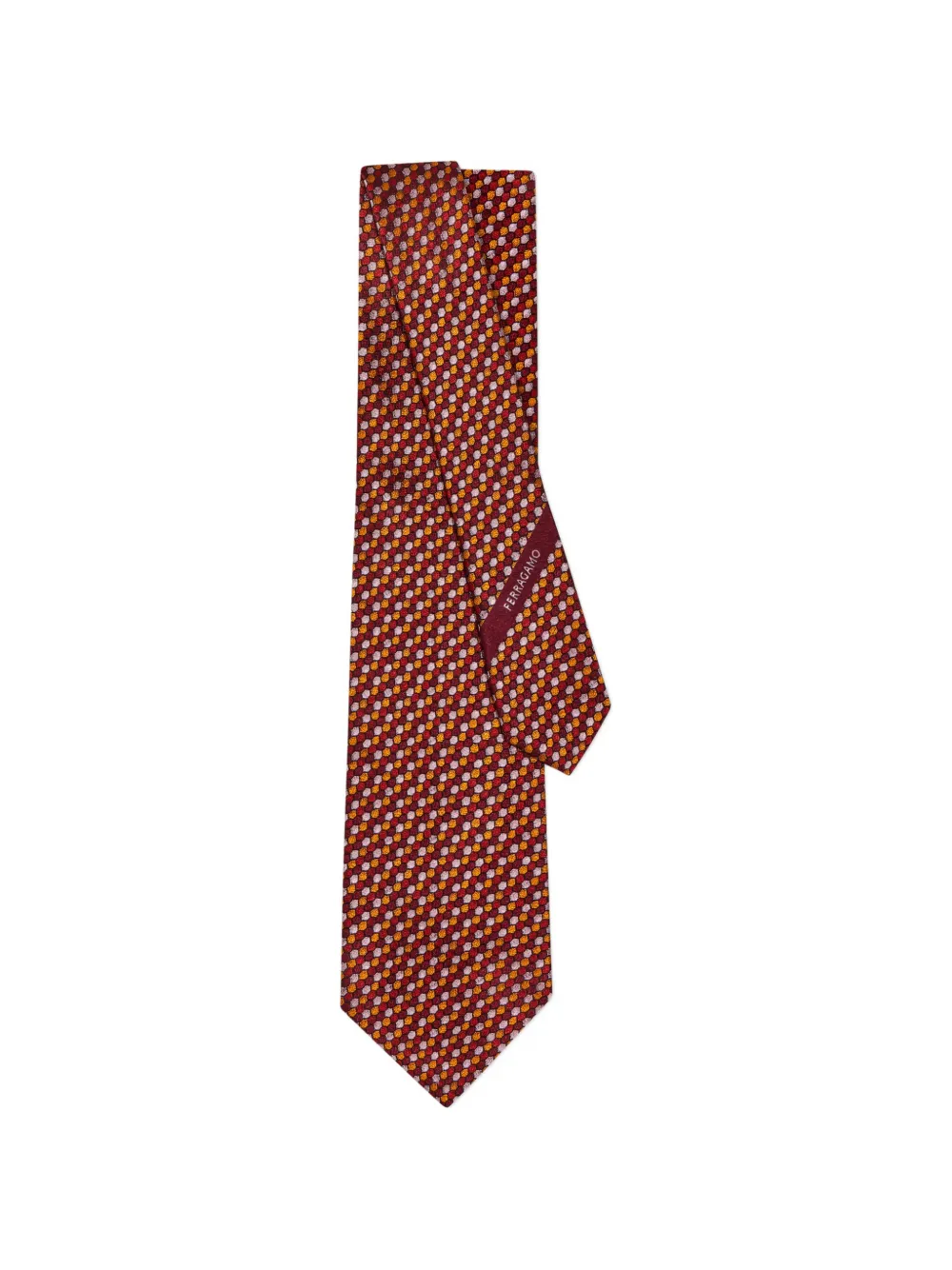 Ferragamo Murrina-print jacquard tie Rood