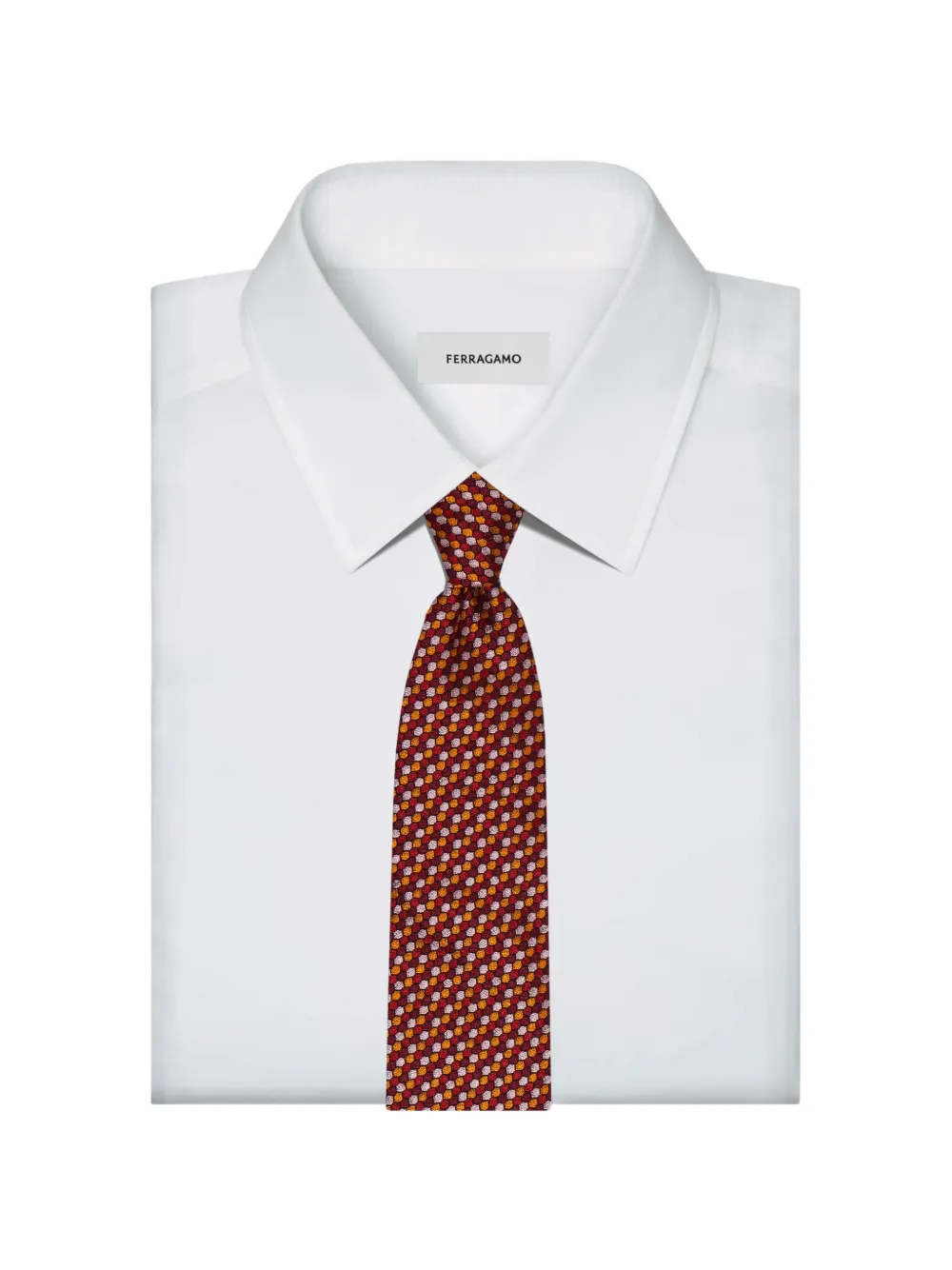 Ferragamo Murrina-print jacquard tie Rood