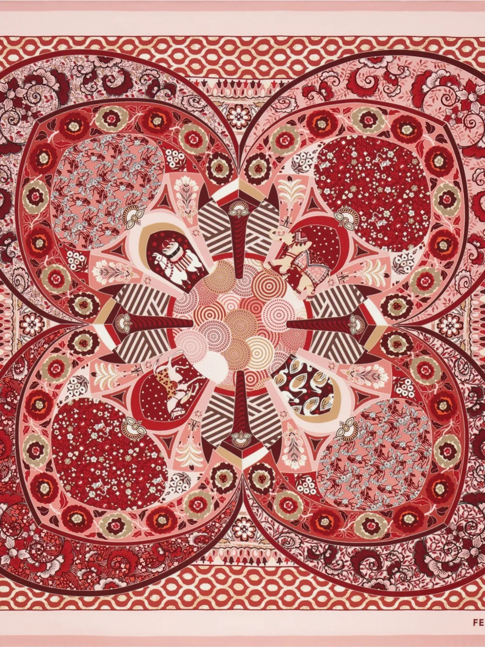 Ferragamo Monile print silk scarf - Rosso