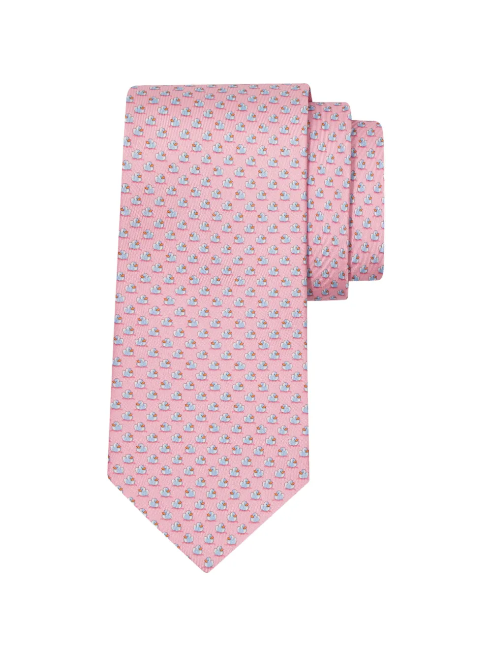 Ferragamo duckies print silk tie Roze