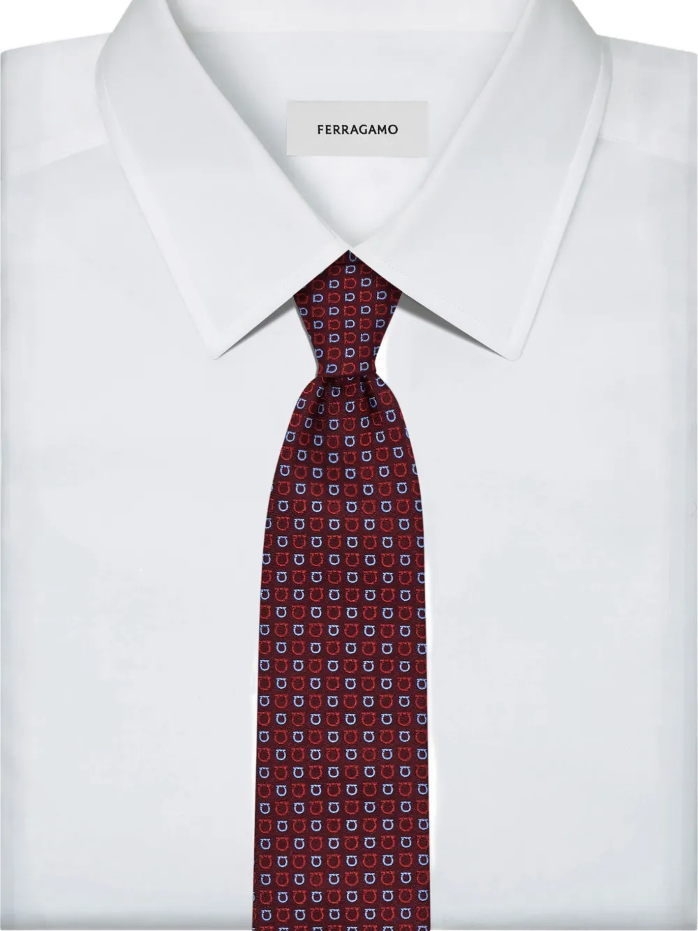 Ferragamo Gancini jacquard tie Rood
