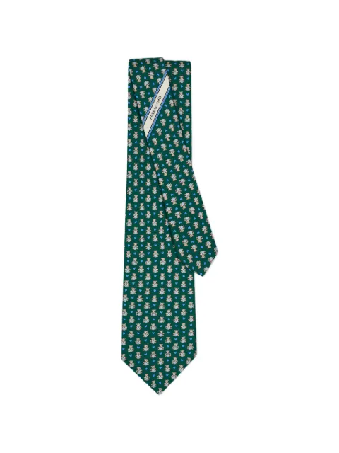 Ferragamo Teddy print silk tie