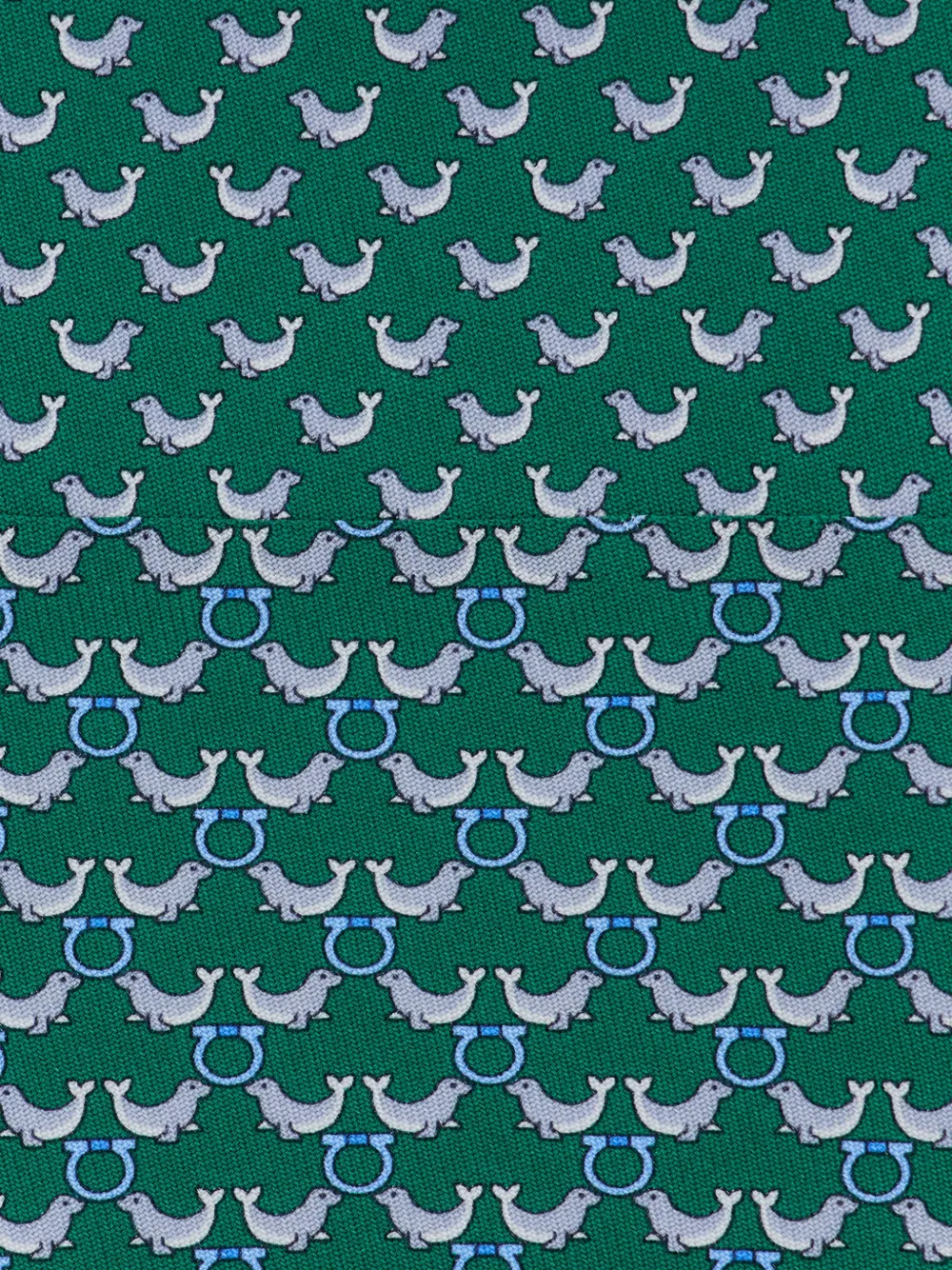 Ferragamo Circus print silk tie Groen