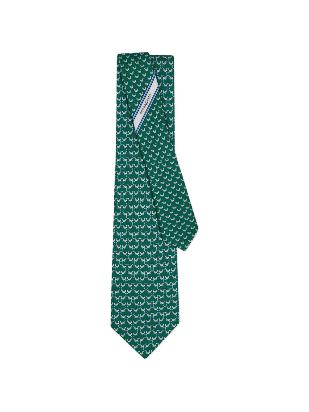 Ferragamo Circus print silk tie - Grün