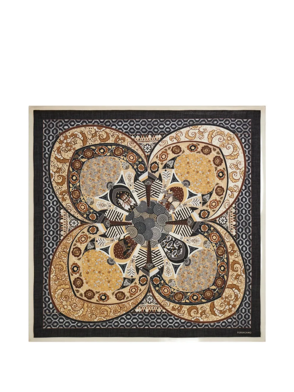Ferragamo Monile print shawl Bruin