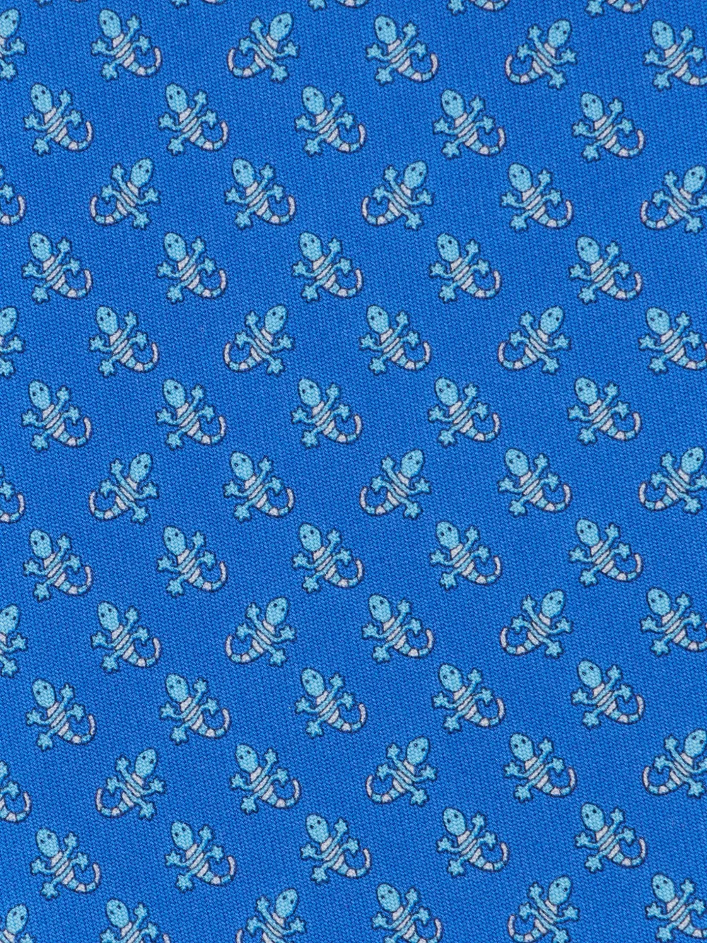 Ferragamo Gecko-print silk tie Blauw