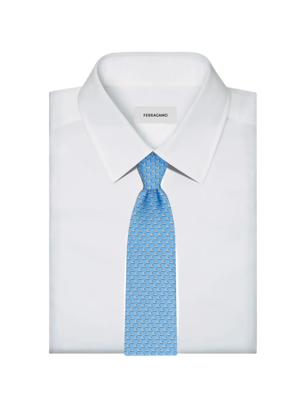 Ferragamo Duckies print silk tie Blauw