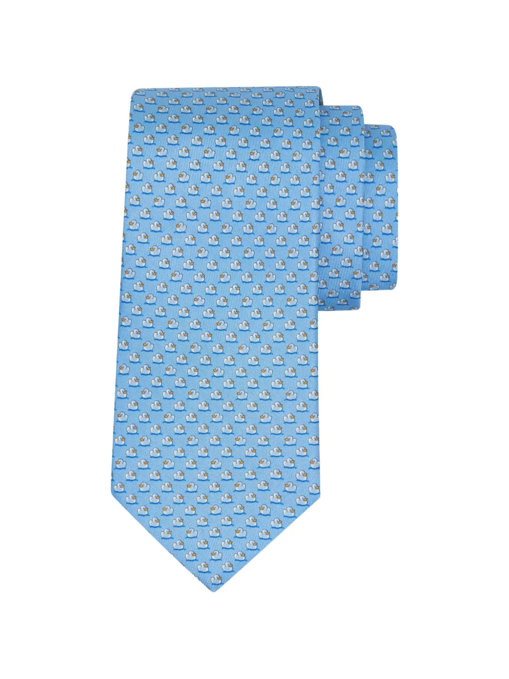Ferragamo Duckies print silk tie Blauw